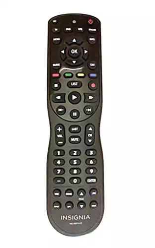 Insignia 4-Device Universal Remote Control NS-RMT415, Black (Compatible with TVs, Cable / Satellite, DVD / Blu-ray Players, and Streaming Devices Including Apple TV, Roku, and Google Chromecast.)