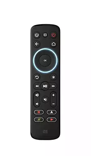 One For All Streamer Remote – Universal Remote Control for up to 3 Devices Infrared Controlled Streamer Boxes TVs and Sound bar – Learning Feature - Backlit Keys - Black – URC7935