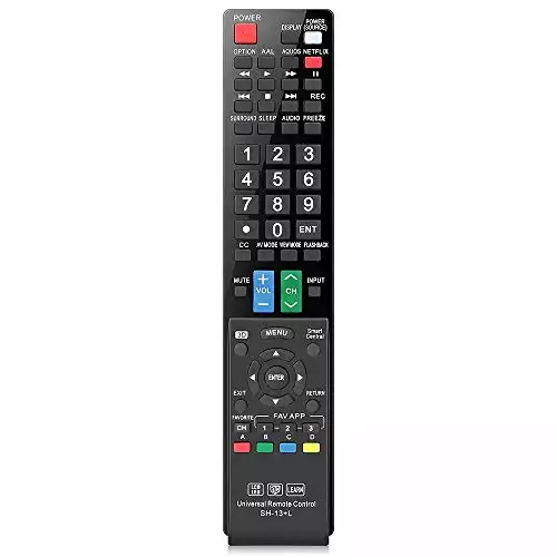 Gvirtue Universal Remote Control Compatible Replacement for Sharp AQUOS Smart TV/ HDTV/ 3D/ LCD/ LED, GB004WJSA GA935WJSA GB004WJSA GJ221-C GB118WJSA