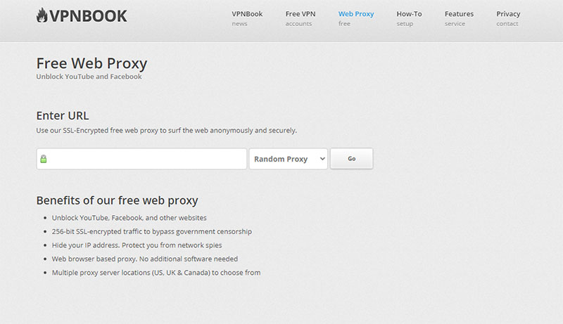 VPNbook best free video proxy sites