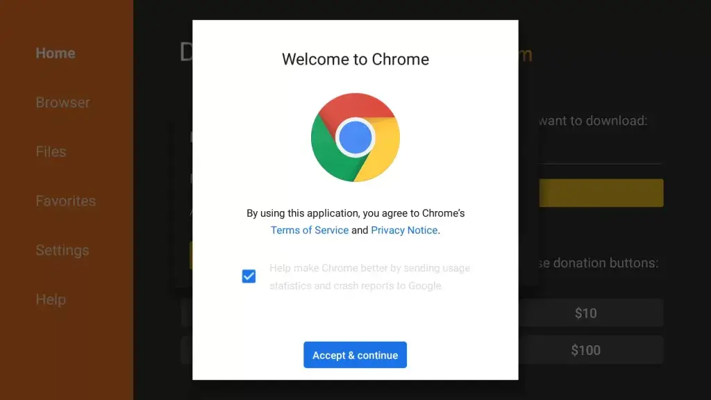 Google Chrome with Mouse Toggle on Firestick