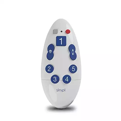 Smpl Simple TV Remote for The Elderly - This Universal Large Button Remote Control Helps The Elderly & Visually Impaired on Virtually Any TV | Supports IR TVs, Cable, Satellite & Sound Bars