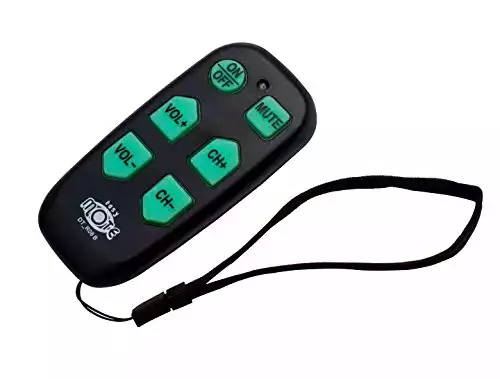 Universal Big Button TV Remote – DT-R08B EasyMote | Backlit, Easy Use, Smart, Learning Television & Cable Box Controller, Perfect for Assisted Living Elderly Care. Black TV Remote Control