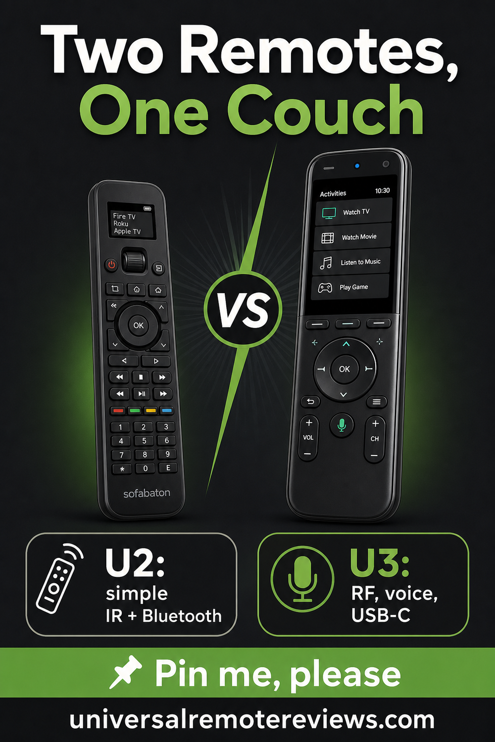 Sofabaton U2 vs U3 buyer guide pin